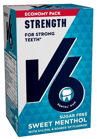 Buy V6 V6 Strength Sweet Menthol Chewing Gum 50 Pcs Sugar Free Online - Made  in Scandinavian