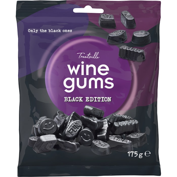 Buy Treatville Wine Gums Black Edition Online From Sweden Made In